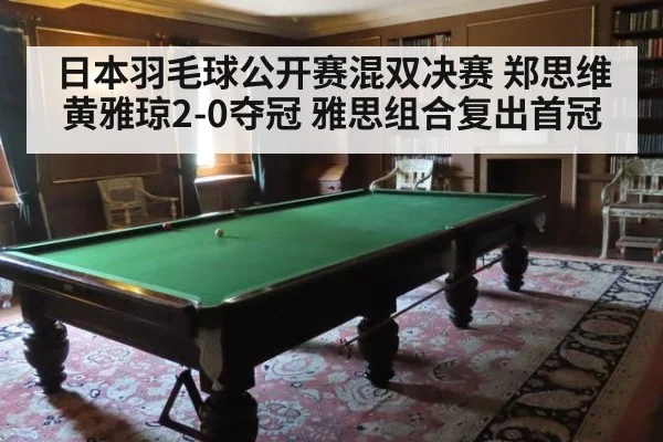 日本羽毛球公开赛混双决赛 郑思维黄雅琼2-0夺冠 雅思组合复出首冠
